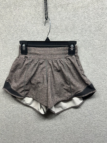 Lululemon Hotty Hot Short II Long 4" Size 2 Heather Lux Multi Black / Heathered Black