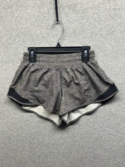 Lululemon Hotty Hot Short II 2.5" Size 4 Heather Lux Multi Black / Heathered Black