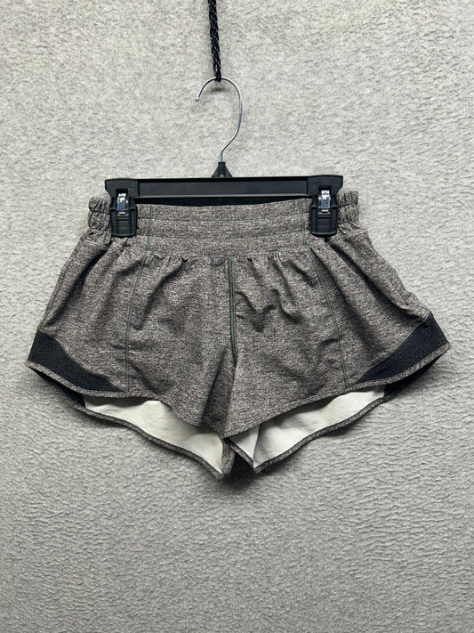 Lululemon Hotty Hot Short II 2.5" Size 4 Heather Lux Multi Black / Heathered Black