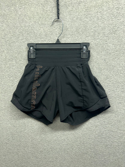 Lululemon Hotty Hot High-Rise Lined Short 4" Graphic Size 0 Black / PANTONE 8042 C