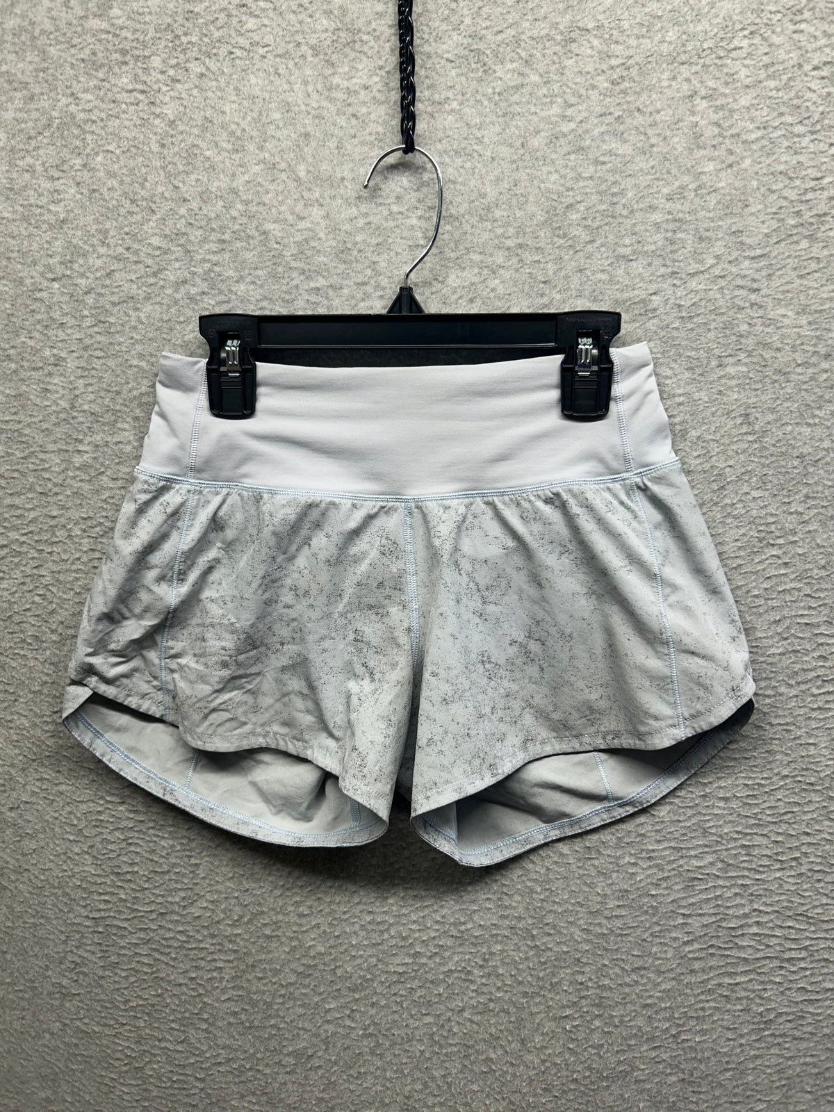Lululemon Speed Up Mid-Rise Lined Short 4" Size 0 Gravel Dust Pastel Blue Multi / Pastel Blue