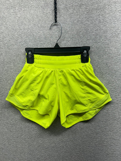 Lululemon Hotty Hot Short II Long 4" Size 0 Highlight Yellow