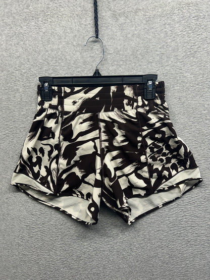 Lululemon Hotty Hot High-Rise Lined Short 4" Size 6 Monarch Bloom Bone Espresso / Bone