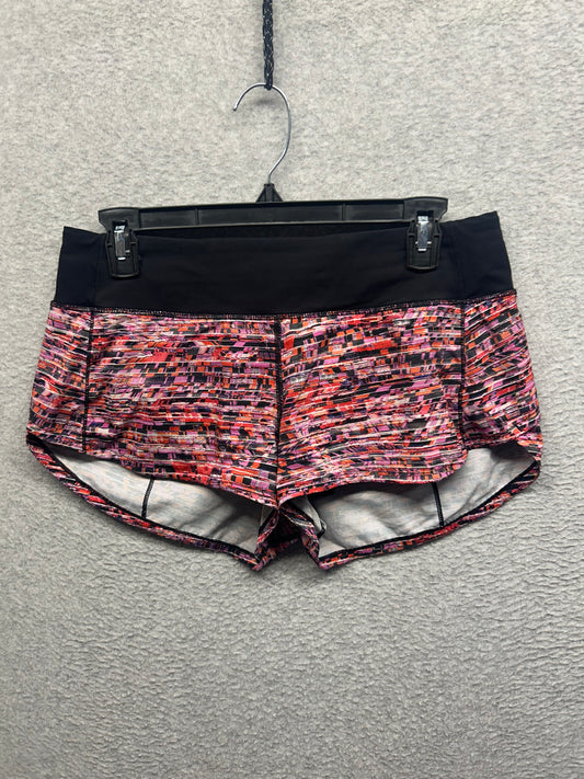 Lululemon Speed Up Short 2.5" Size 6 Flash Pleat Orange Multi / Black