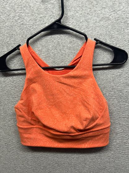 Lululemon Wunder Train Long-Line Bra Size 8 Crunch Warm Coral