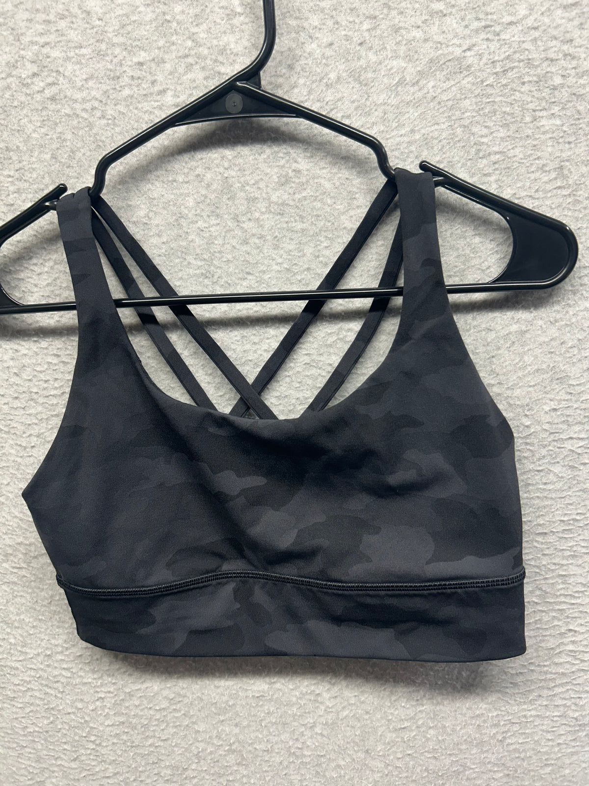 Lululemon Energy Bra Long Line Size 8 Heritage 365 Camo Deep Coal Multi