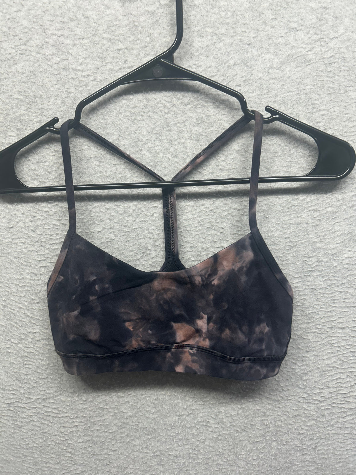 Lululemon Flow Y Bra Nulu Size 4 Diamond Dye Graphite Grey Pink Pastel