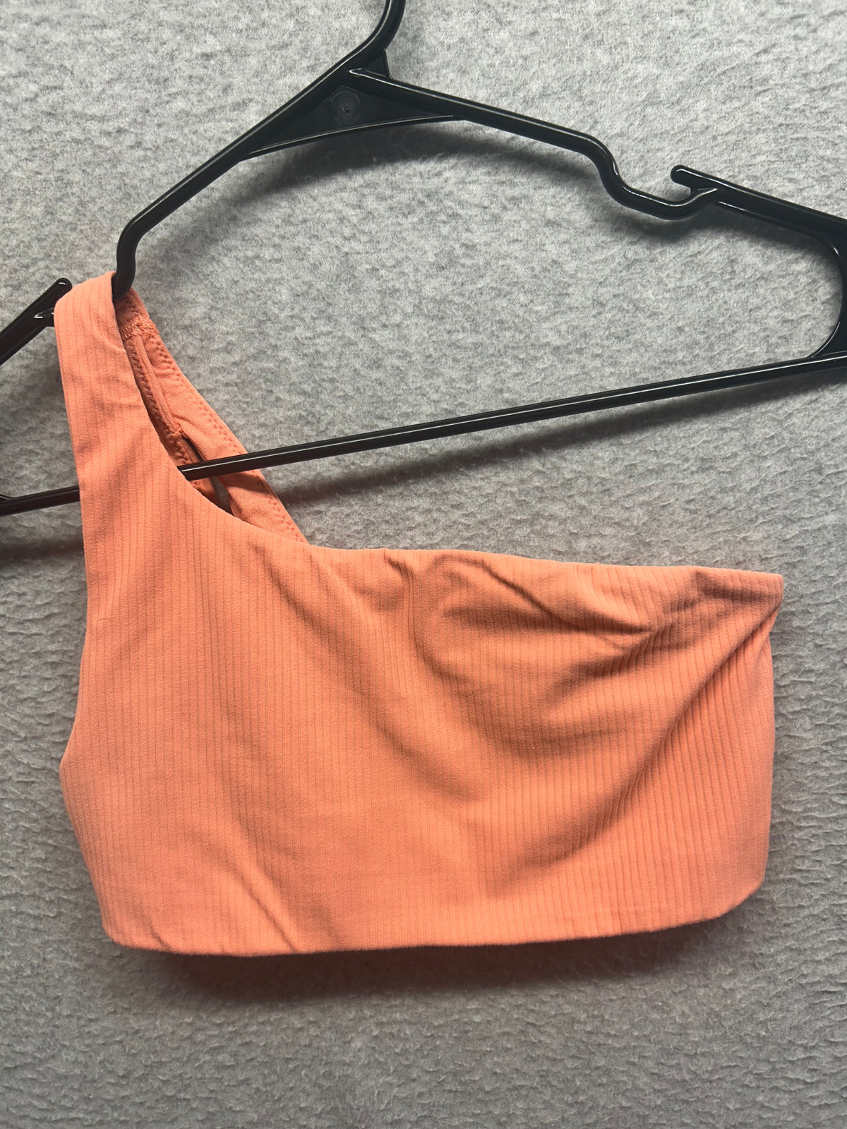 Lululemon Ribbed Nulu Asymmetrical Yoga Bra Size 4 Sunny Coral