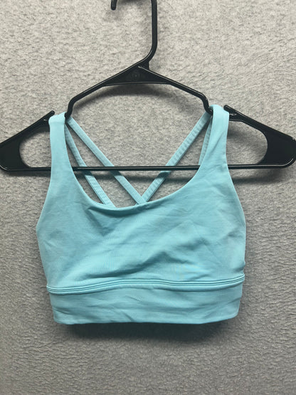 Lululemon Energy Longline Bra Size 4 Cyan Blue