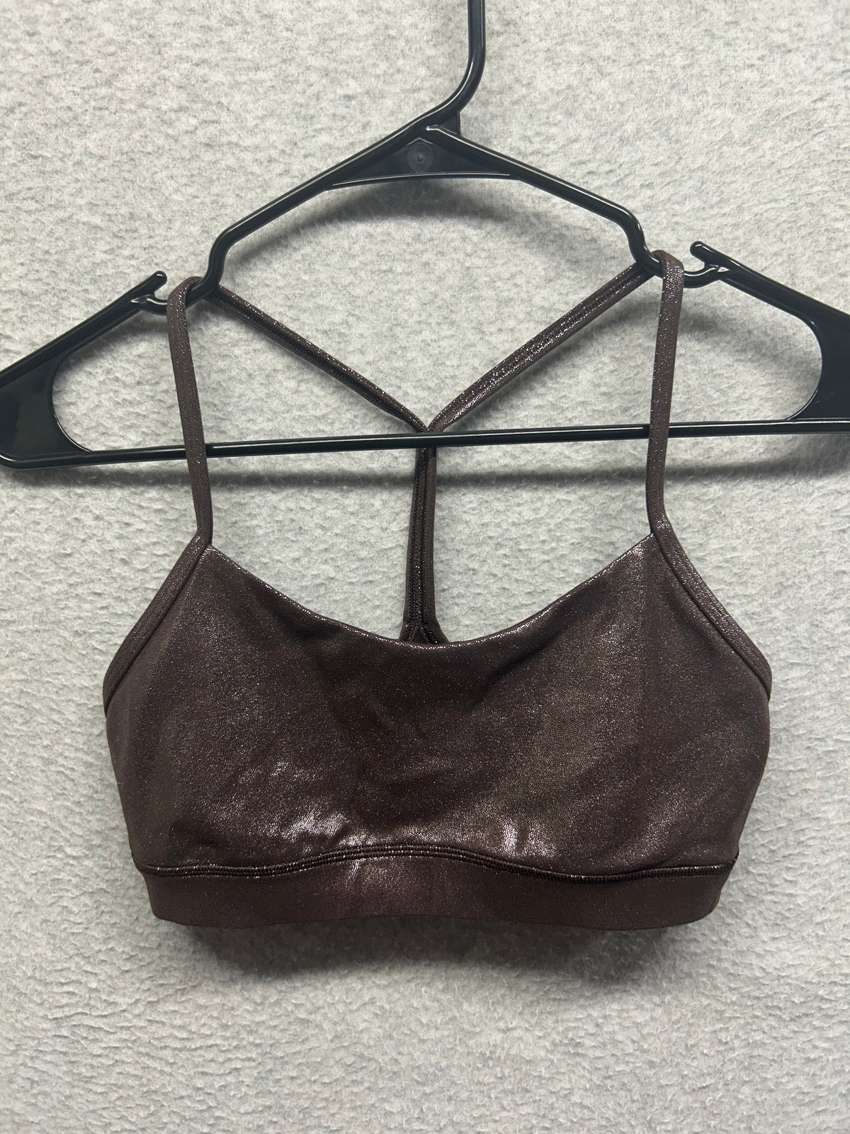 Lululemon Flow Y Nulu Bra Shine Size 4 Radiate Foil Print French Press