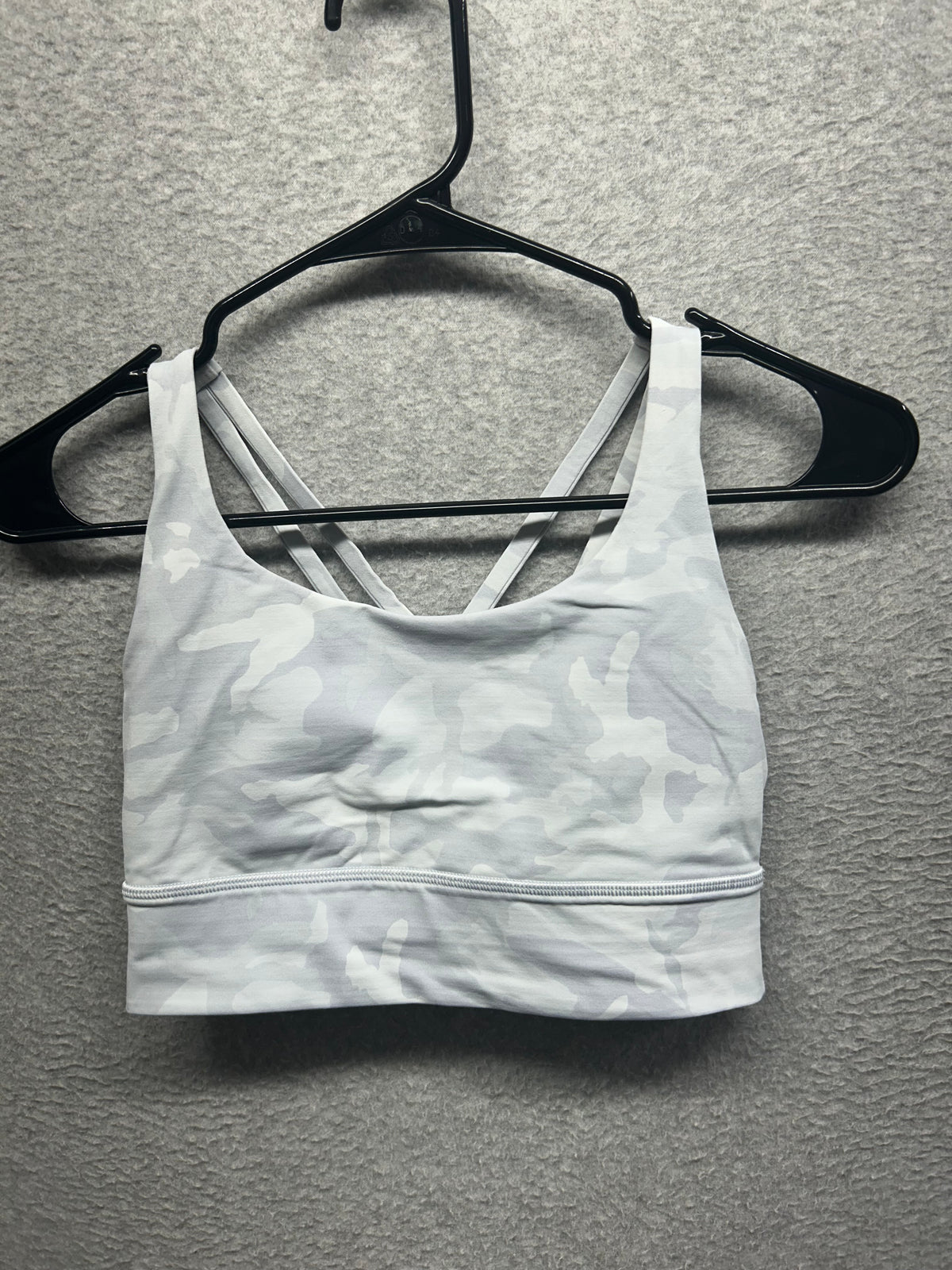 Lululemon Energy Bra Long Line Size 6 Incognito Camo Alpine White Multi