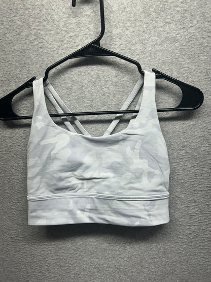 Lululemon Energy Bra Long Line Size 6 Incognito Camo Alpine White Multi