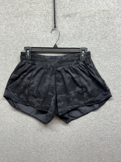 Lululemon Hotty Hot Short II Long 4" Size 8 Incognito Camo Multi Grey / Black