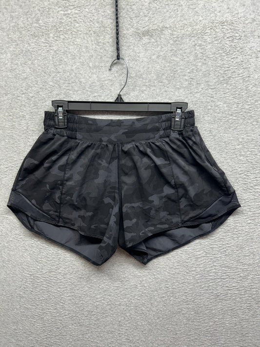 Lululemon Hotty Hot Short II Long 4" Size 8 Incognito Camo Multi Grey / Black