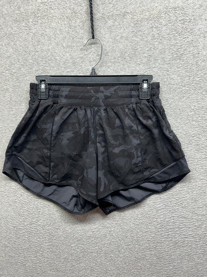 Lululemon Hotty Hot Short II Long 4" Size 8 Incognito Camo Multi Grey / Black
