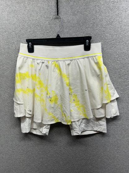 Lululemon Court Rival High-Rise Skirt Extended Liner Size 10 Cross Court Wash Electric Lemon Multi / White