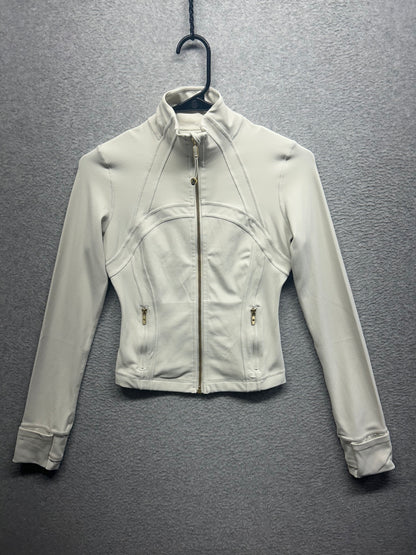 Lululemon Define Cropped Jacket Nulu Size 4 Bone / Gold