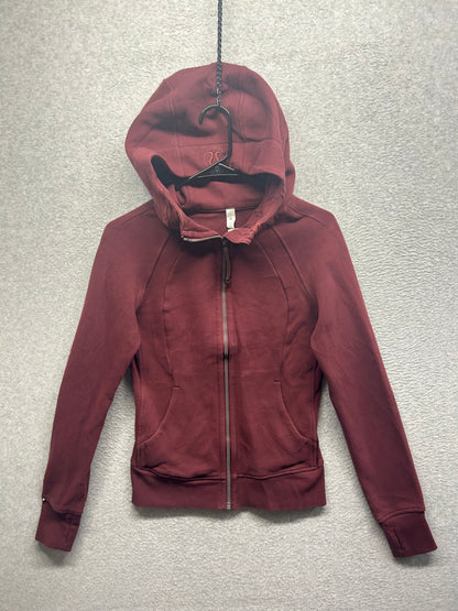 Lululemon Scuba Hoodie Light Cotton Fleece Size 4 Dark Adobe