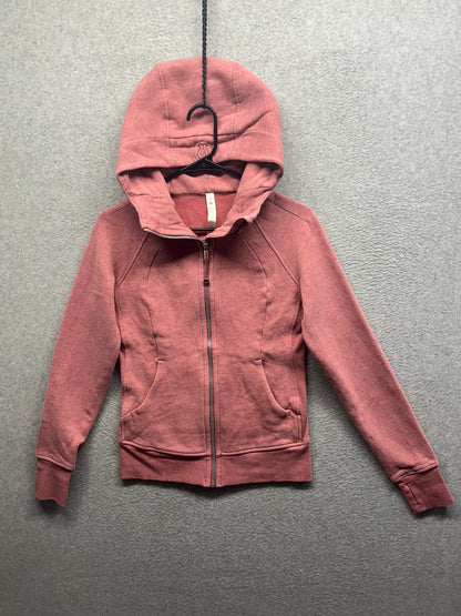 Lululemon Scuba Hoodie Light Cotton Fleece Size 6 Heathered Brier Rose