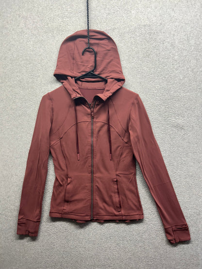 Lululemon Hooded Define Jacket Nulu Size 8 Smoky Red