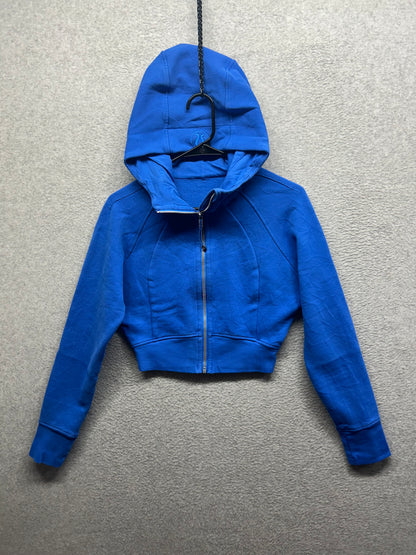 Lululemon Scuba Full-Zip Cropped Hoodie Size XS/S Pipe Dream Blue