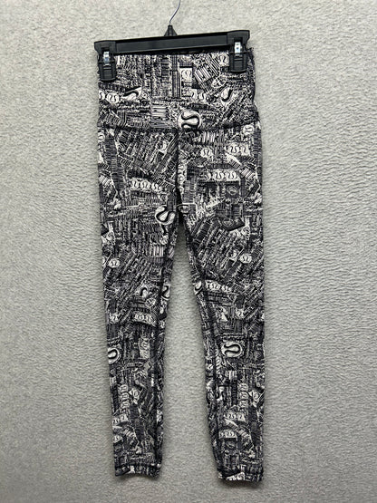 Lululemon Wunder Train High-Rise Tight 25" Size 2 Tear It Up Alpine White Black