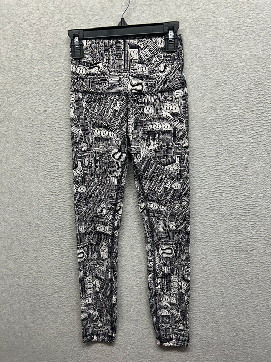 Lululemon Wunder Train High-Rise Tight 25" Size 2 Tear It Up Alpine White Black