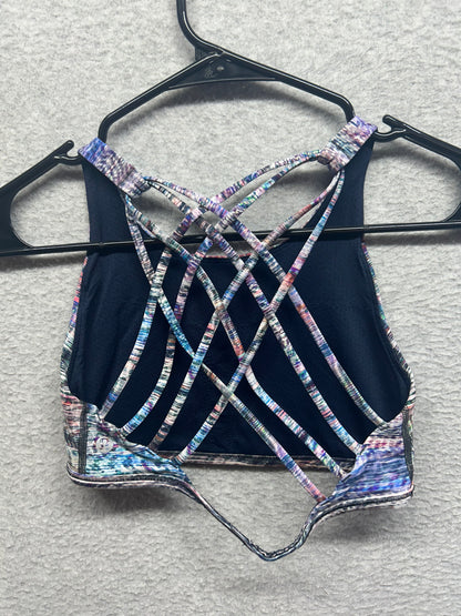 Lululemon Free To Be Bra Wild High Neck Light Support, A/B Cup (Online Only) Size 6 Digital Oasis Alpine White Multi