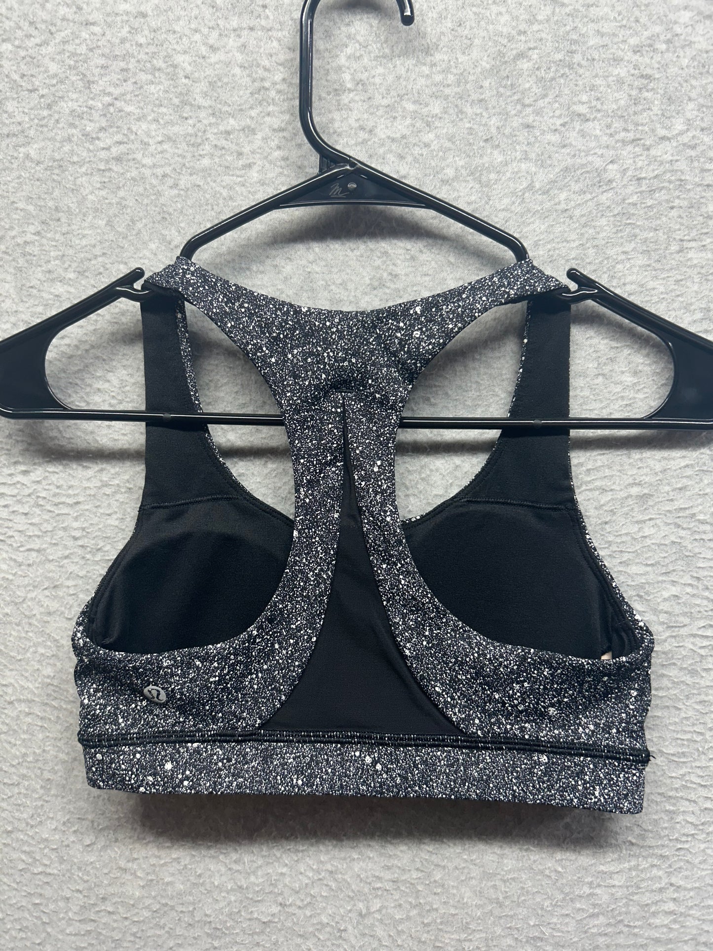 Lululemon Invigorate Bra Size 6 Luminesce Splatter White Black / Black