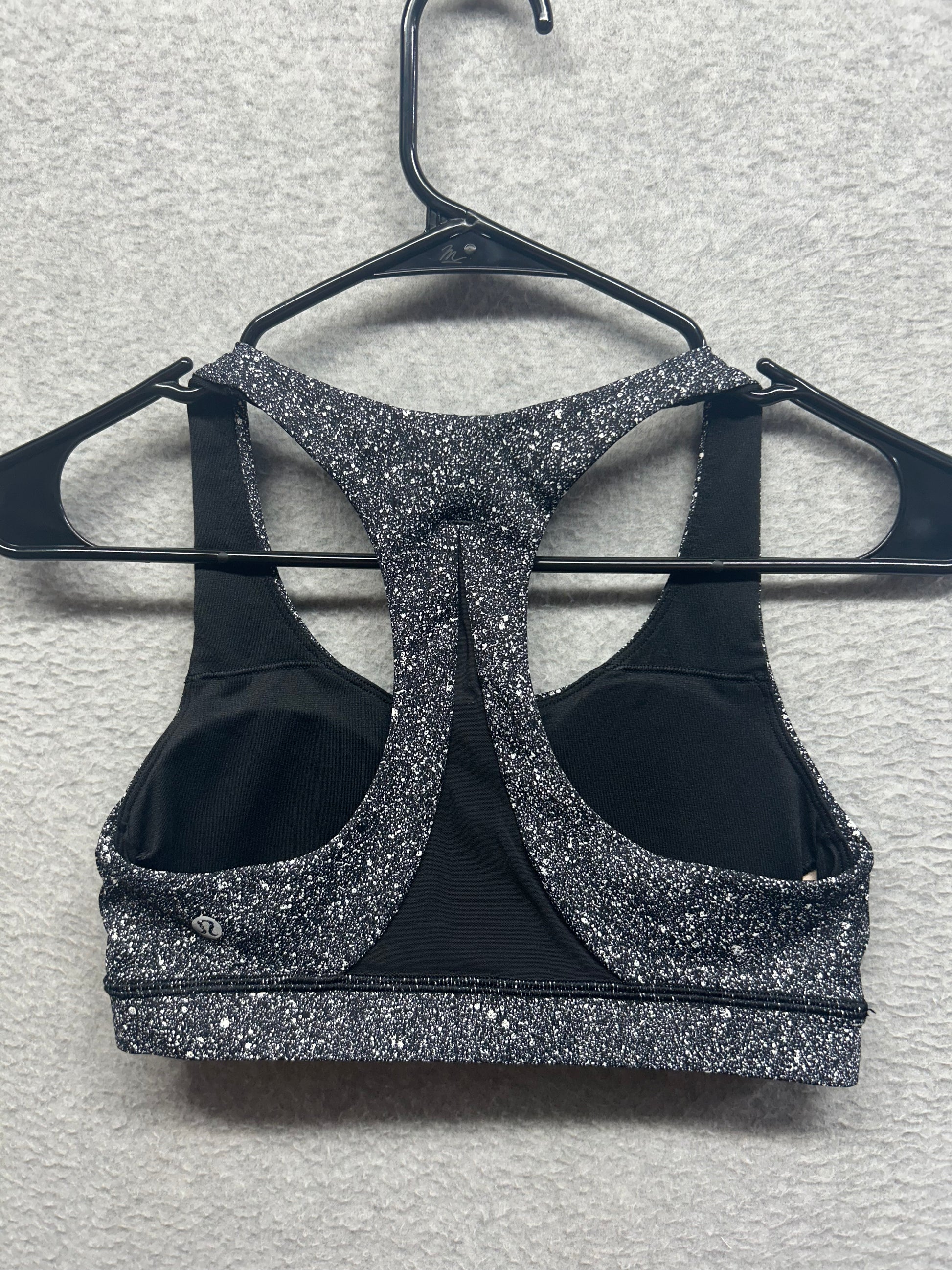 Lululemon Invigorate Bra Size 6 Luminesce Splatter White Black / Black