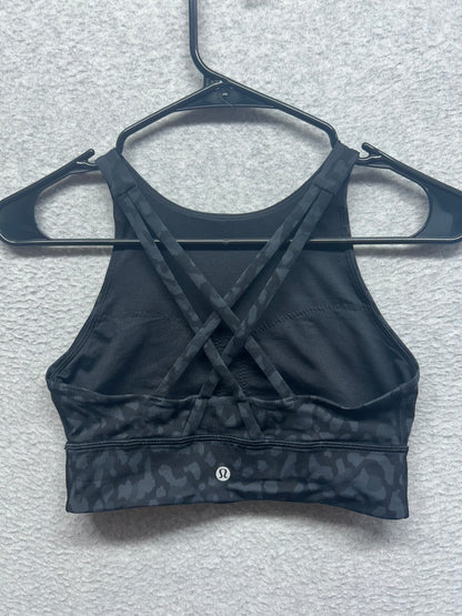 Lululemon Energy Bra High Neck Long Line Medium Support B-D Size 6 Formation Camo Deep Coal Multi