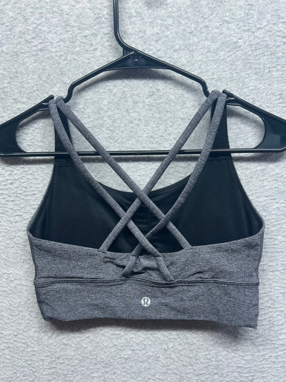 Lululemon Energy Bra Long Line Size 6 Heathered Black