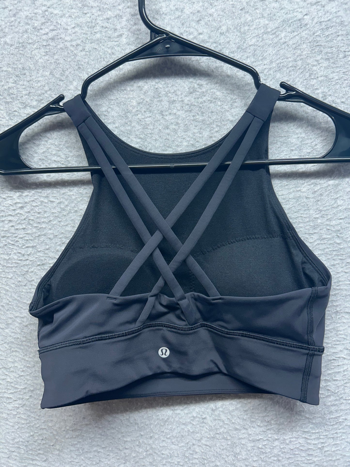 Lululemon Energy Bra High Neck Long Line Tough Size 8 Black