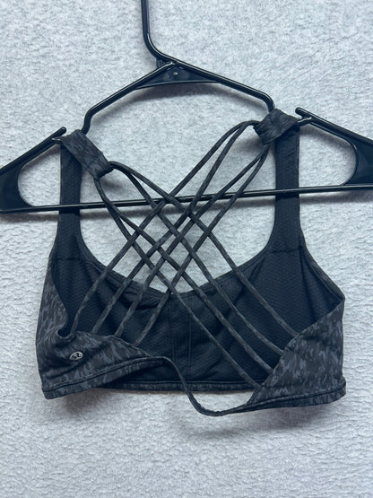 Lululemon Free to Be Bra Size 10 Wild Light Support, A/B Cup - Leopard Camo Deep Coal Multi