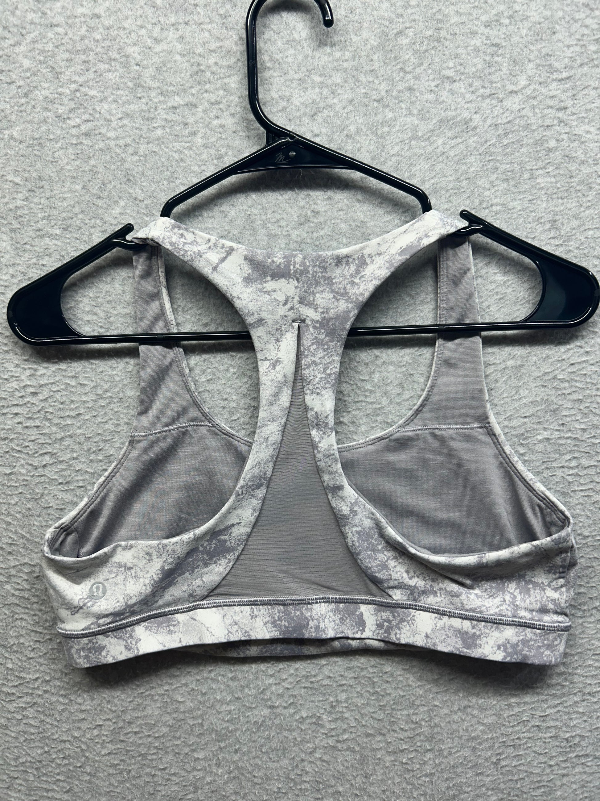 Lululemon Invigorate Bra Size 12 Washed Marble Alpine White Silverscreen / Silverscreen