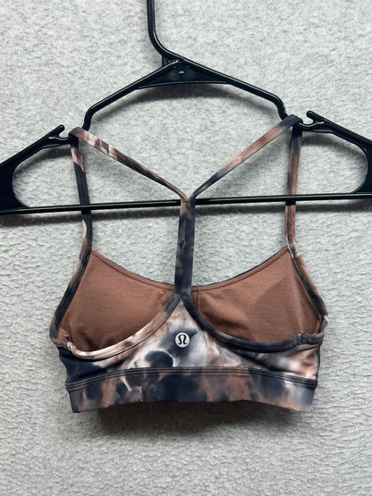 Lululemon Flow Y Nulu Bra Light Support, A–C Cups Size 2 Diamond Dye Seashell Smoky Topaz Graphite Grey