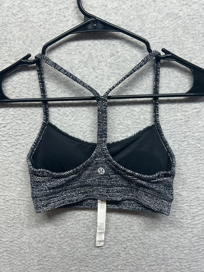 Lululemon Flow Y Bra Nulu Size 2 Twillines Ice Grey Black