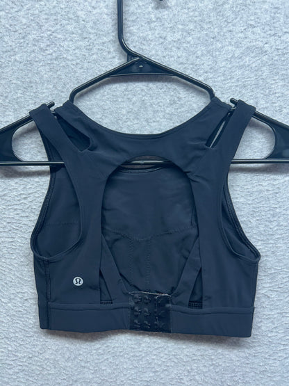 Lululemon Strong Front Bra Medium Support, B/C Cups Size 4 Black