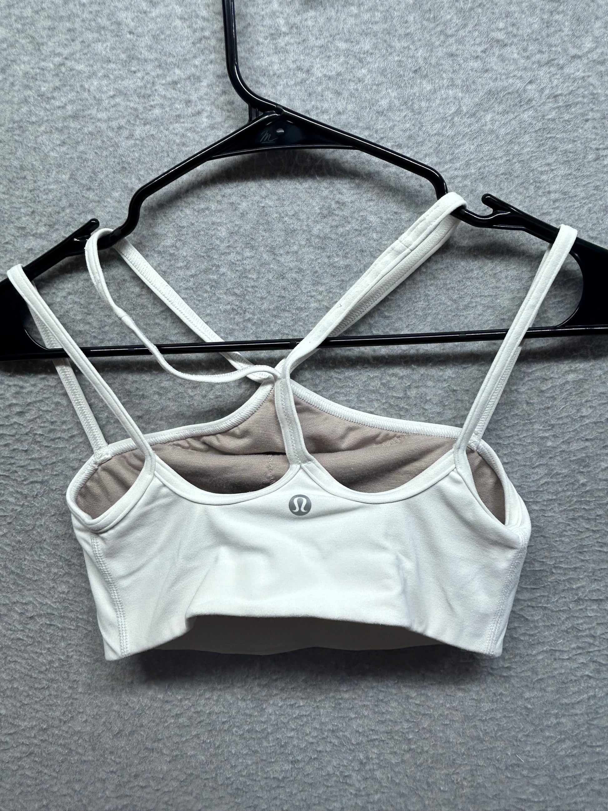 Lululemon Flow Y Strappy Bra Nulu Light Support, A–C Cups Size 4 White