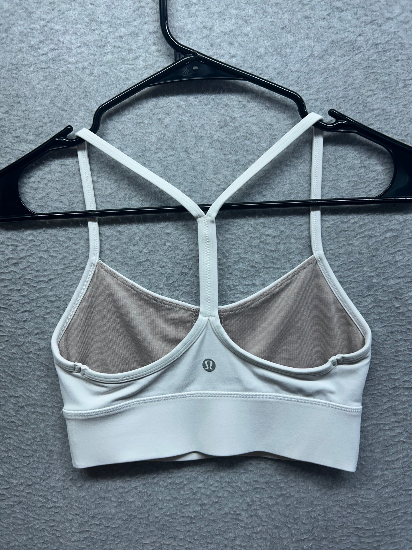 Lululemon Flow Y Nulu Longline Bra Light Support, A–C Cups Size 4 White