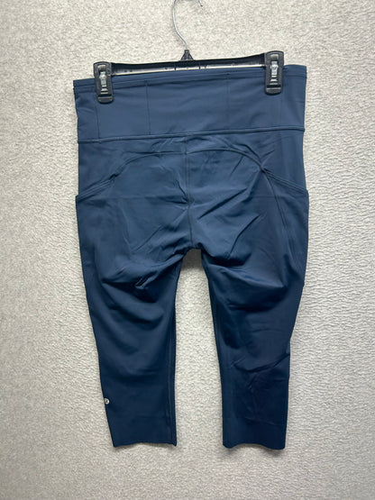 Lululemon Fast and Free Crop II 19" Non-Reflective Size 10 True Navy