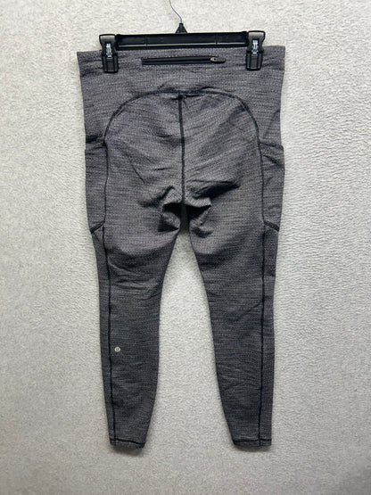 Lululemon Speed Up Tight 28" Full-On Luxtreme Size 10 Luon Variegated Knit Black Heathered Black