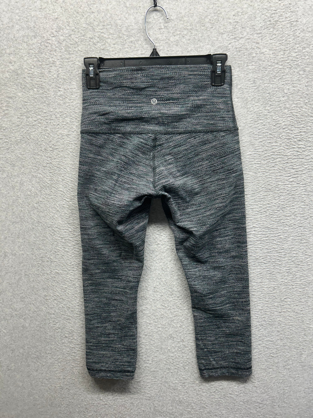 Lululemon Wunder Under Crop II Size 6 Diamond Jacquard Space Dye Green Slate