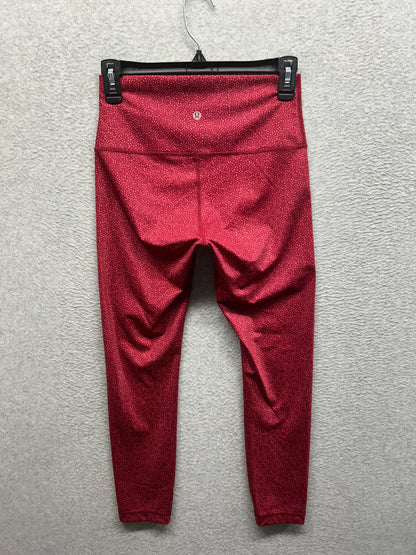 Lululemon Align High-Rise Pant 25" Size 6 Leopard Daisy Desert Red Magenta Smoke