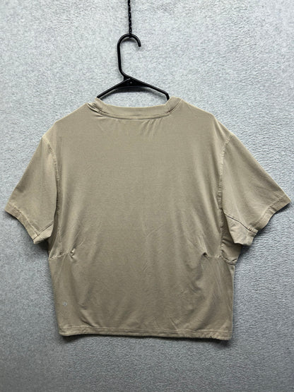 Lululemon EasySet Training Short-Sleeve Shirt Size Small Dilute Wash Sand
