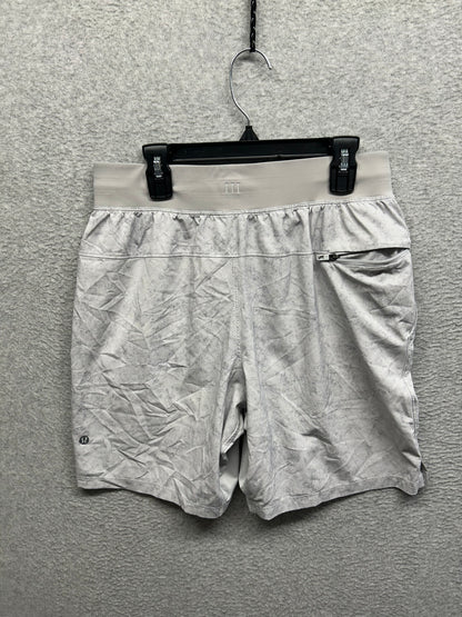 Lululemon T.H.E. Short Linerless 7" Size S Gravel Dust Alpine White Multi