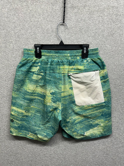 Lululemon Channel Cross Swim Short 7" Size M Pixel Shift Hawaiian Blue Multi