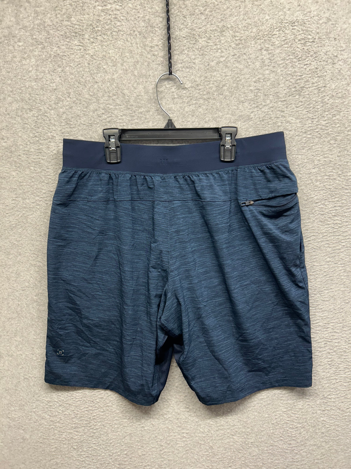 Lululemon T.H.E. Short Linerless 9" Updated Size L Heathered Texture Printed Iron Blue True Navy