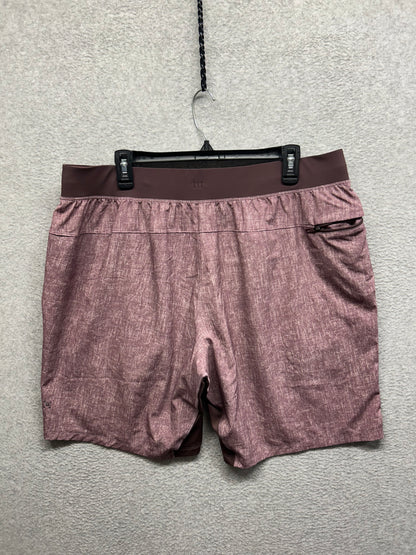Lululemon T.H.E. Short 9" Linerless Size XXL Sunbleached Cherry Cola Multi