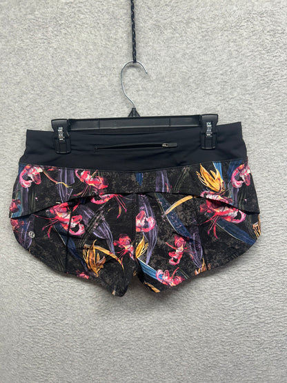 Lululemon Speed Up Low-Rise Lined Short 2.5" Size 6 Veiled Floral Black Multi / Black